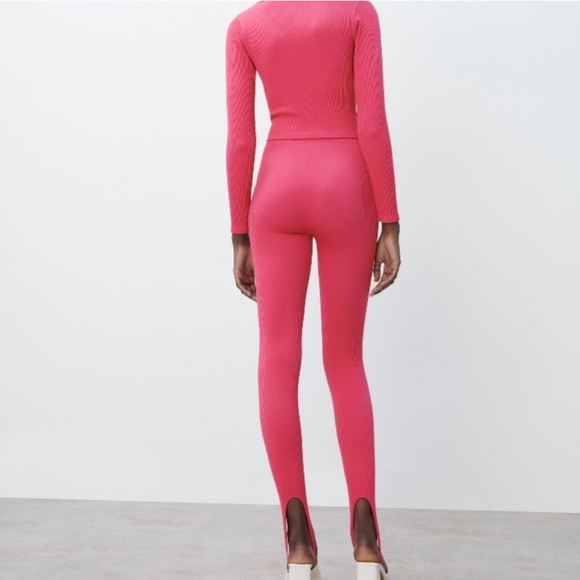 Zara see less stirrup leggings and crop top set NWT - Picture 2 of 8
